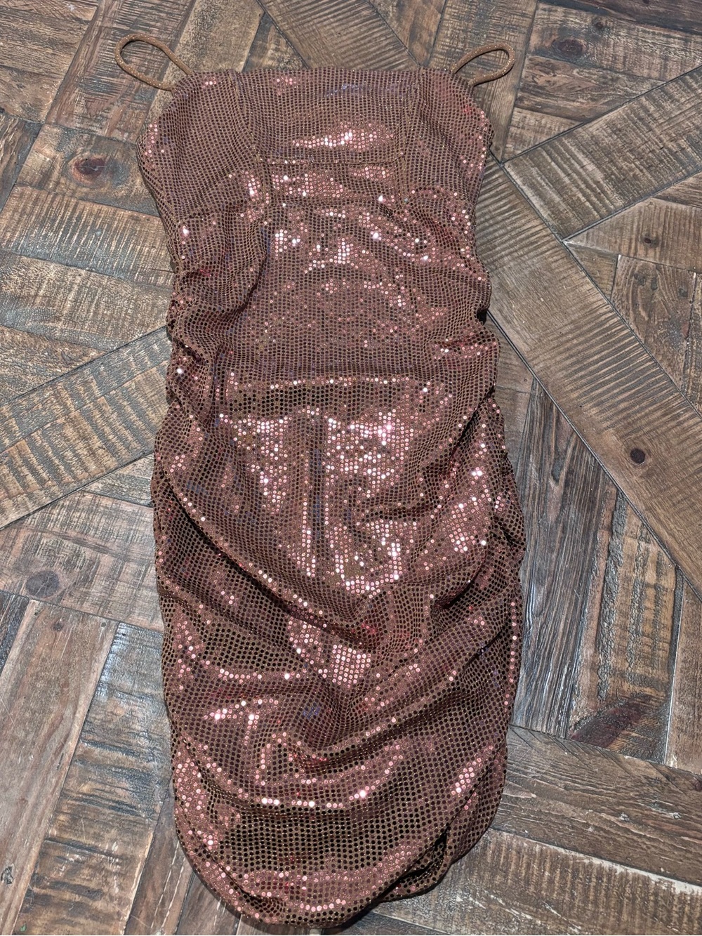 Urban Outfitters NWT Bronze Sequin Mini Dress in size small